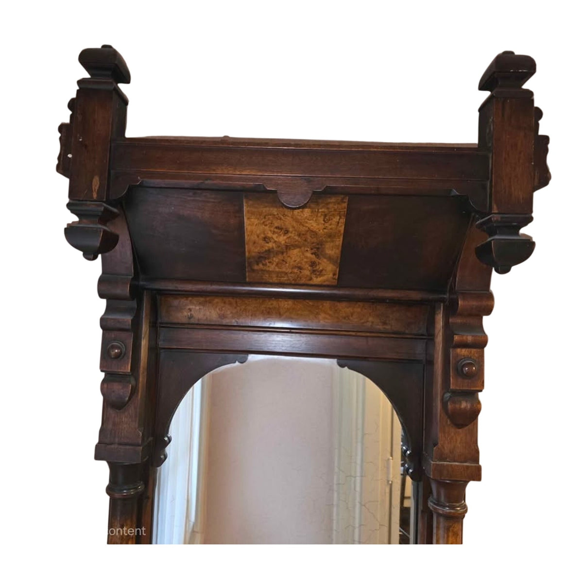Antique Solid Wood Empire Style Pier Mirror