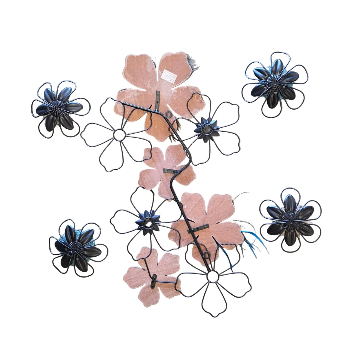5 Piece Set Metal Flowers Wall Decor
