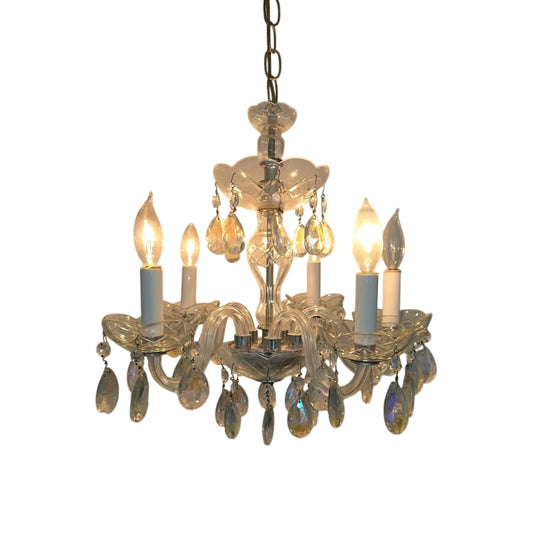 Vintage Swag Glass Chandelier | Light-Refracting Elegance