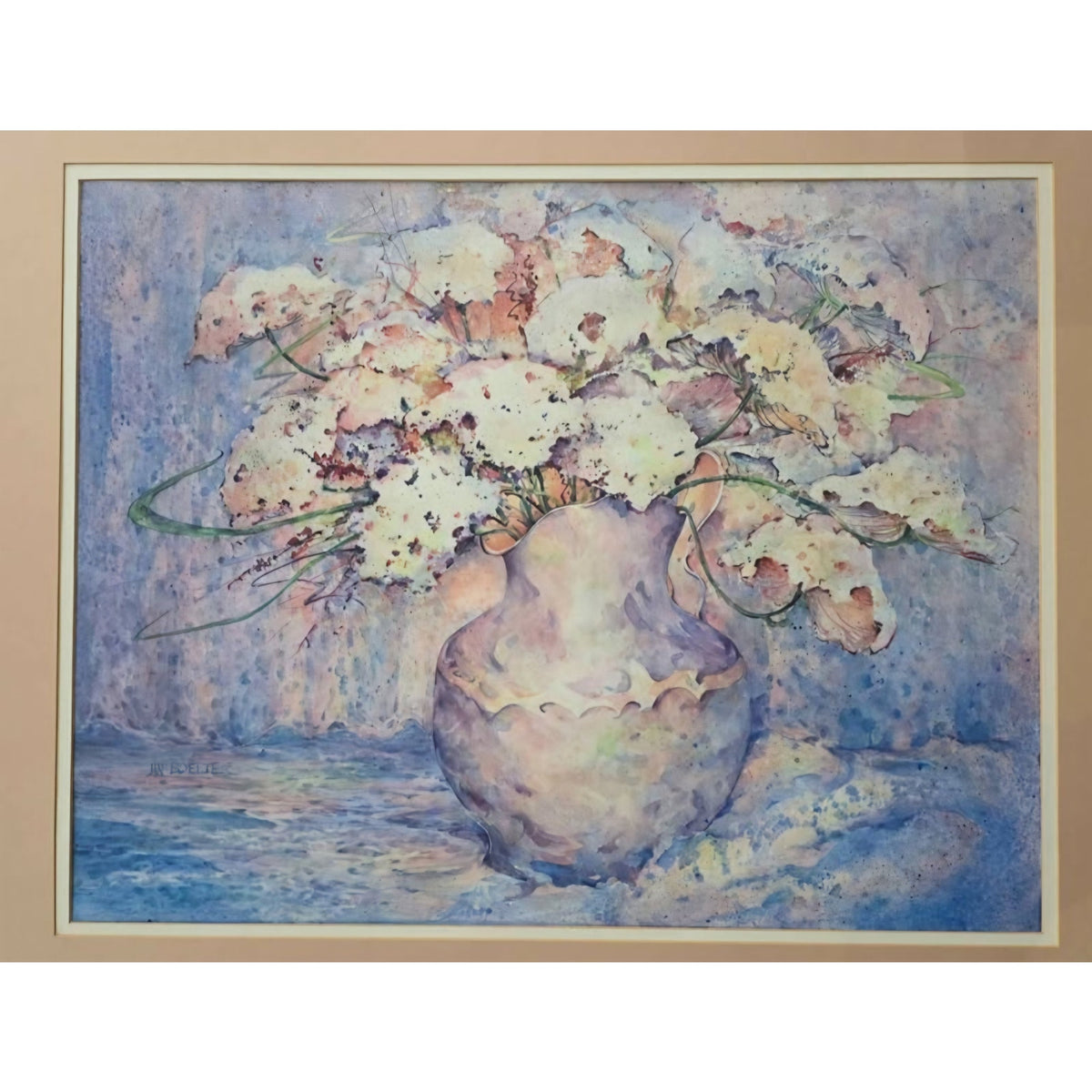 Jan Boelte Original Floral Painting | Vintage Impressionistic | 37" x 32"