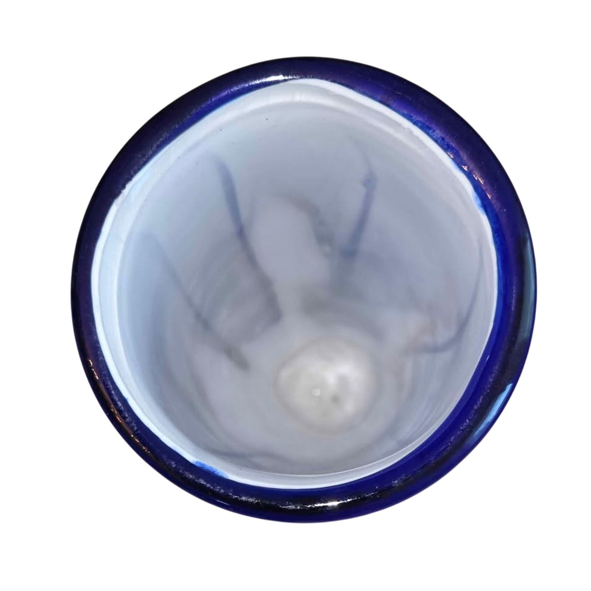 Murano Primrose Blue Multicolor Fused Glass Vase