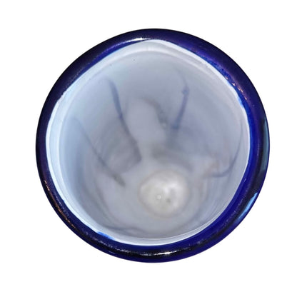 Murano Primrose Blue Multicolor Fused Glass Vase