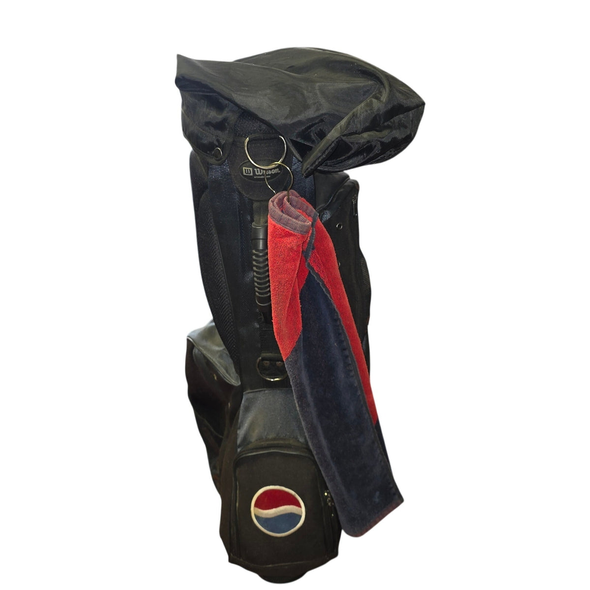 Rare Vintage Wilson Cart Golf Bag with Pepsi Logo and WKAN Towel
