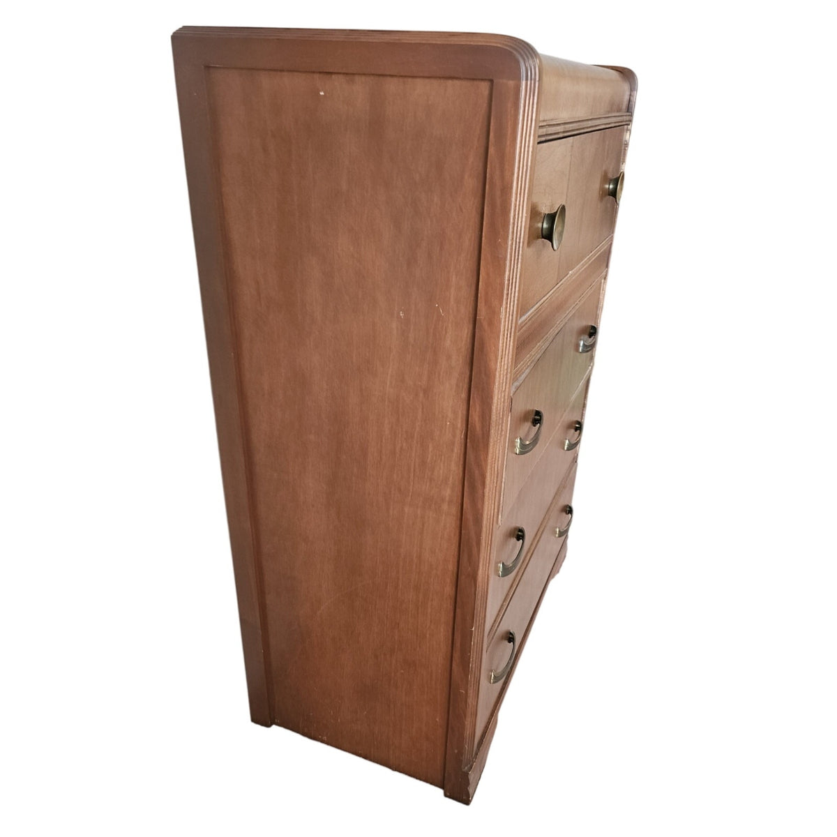 Vintage Huntingburg Furniture Art Deco Waterfall Chest of Drawers | MCM | 33" x 45" Tall