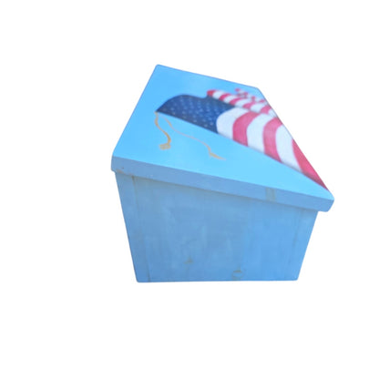 Handmade Wood American Flag Keepsake Box | 17.5" Painted Americana