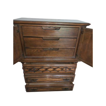 Vintage Sumtar Gentleman's Chest | 6-Drawer Solid Wood | 34" x 67.75" | Bedroom Storage