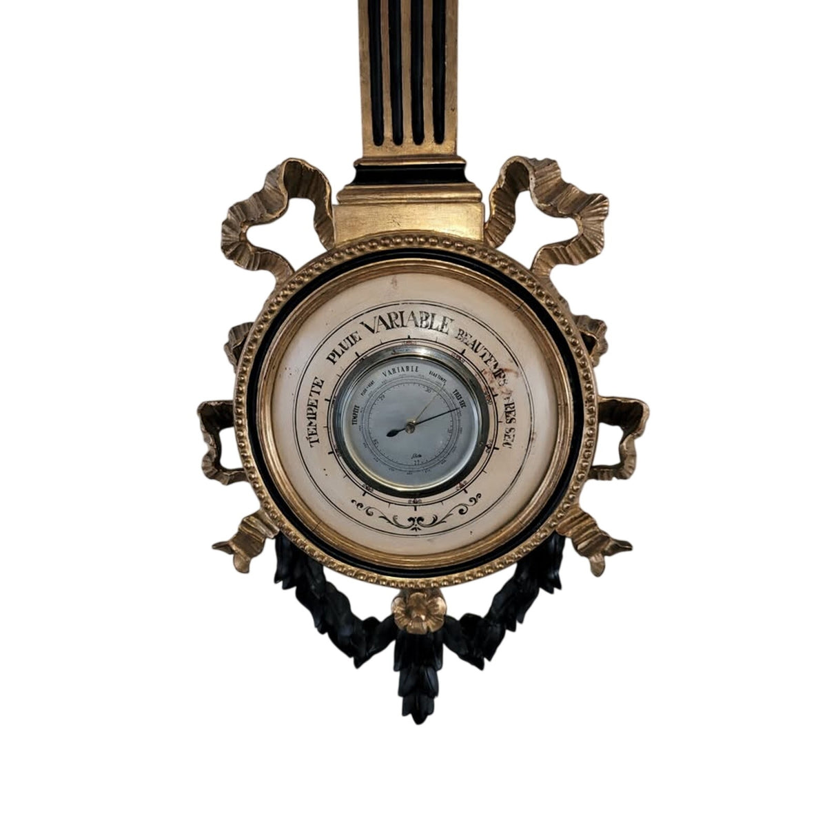 Vintage Italian Hand-Carved Wood Eagle Barometer | 38" Sculptural Wall Piece