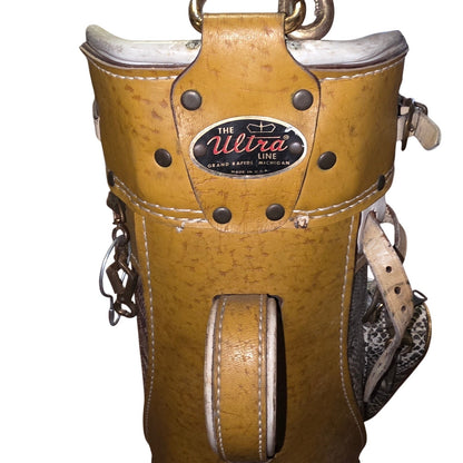 Mid Century Retro Mustard Yellow Faux Snakeskin Golf Bag