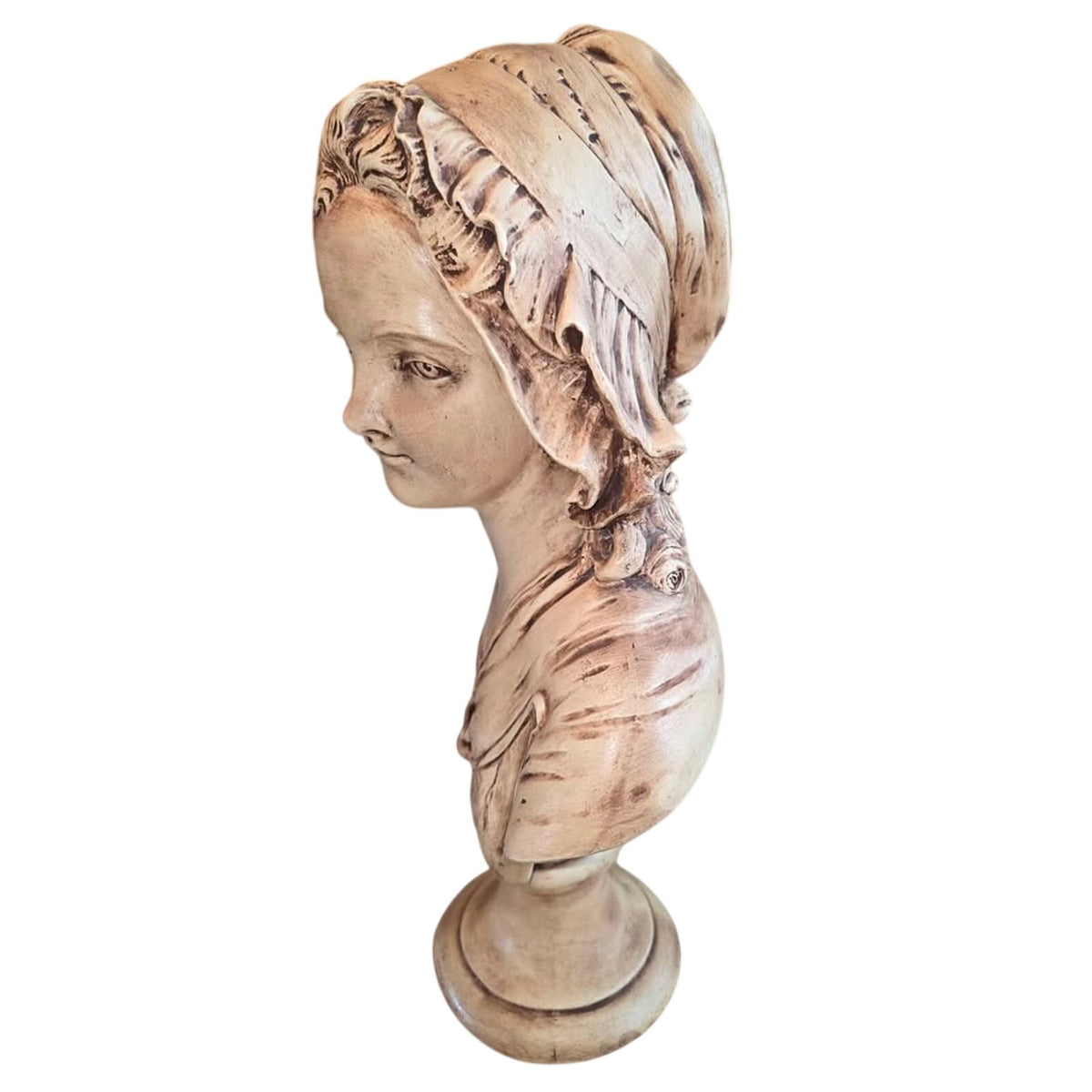 Vintage French Peasant Girl in Bonnet Bust