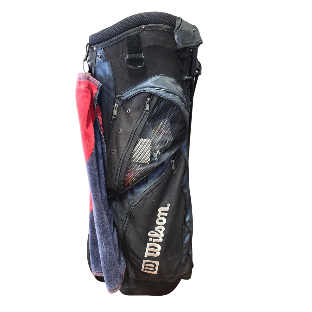 Rare Vintage Wilson Cart Golf Bag with Pepsi Logo and WKAN Towel