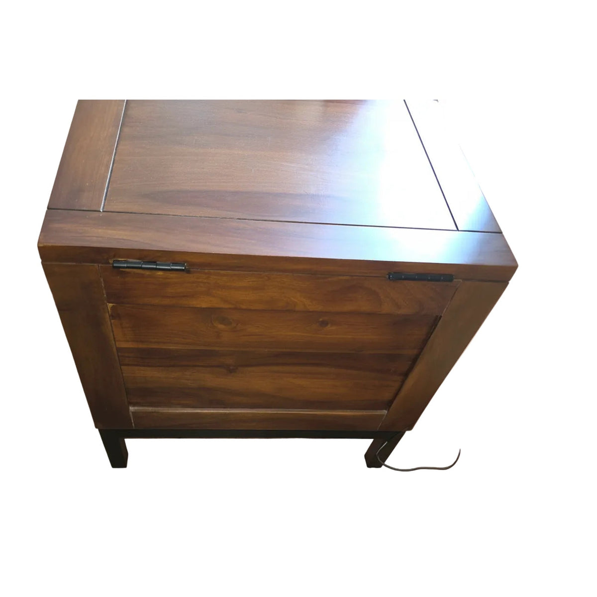 Crate & Barrel Tucker Trunk Side Table | 3 Hidden Storage Compartments + Tray | 21" Square