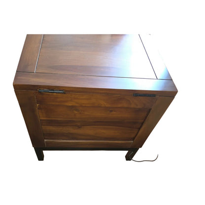 Crate & Barrel Tucker Trunk Side Table | 3 Hidden Storage Compartments + Tray | 21" Square