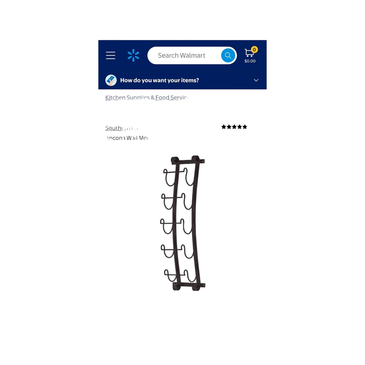 Ancona Wall-Mounted Dark Iron Wine Rack