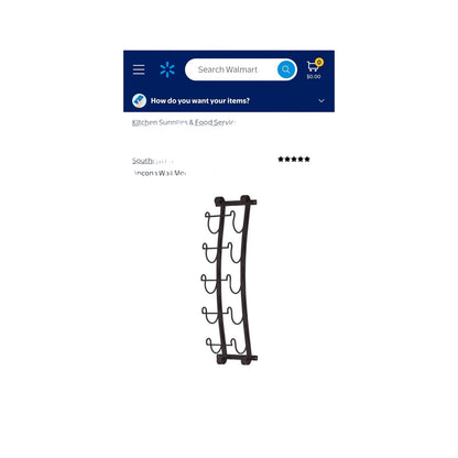 Ancona Wall-Mounted Dark Iron Wine Rack