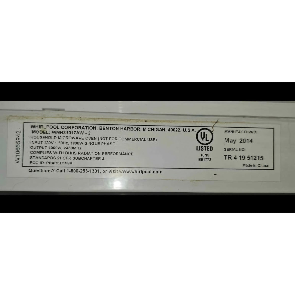 Whirlpool Over-the-Range Built-In Microwave | Model WMH31017AAW-2 | White
