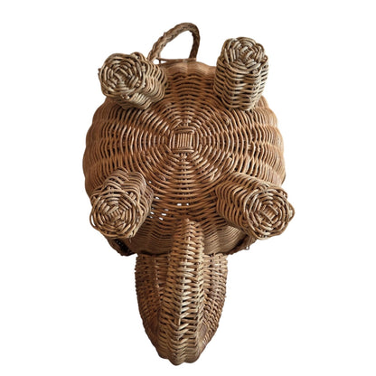Vintage Wicker Elephant Basket Storage Planter