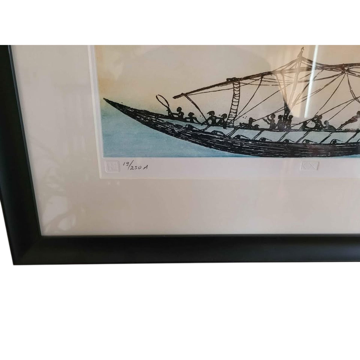 Dimitra Siaterli Limited Edition Ship Painting | Greek Artist | 25.25" x 13.5"
