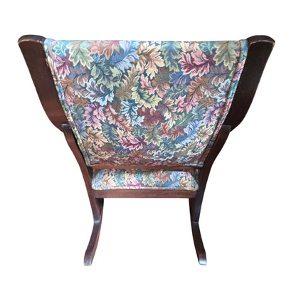 Vintage Mahogany Upholstered Rocking Chair | 23.5" x 38.5" | Statement Accent