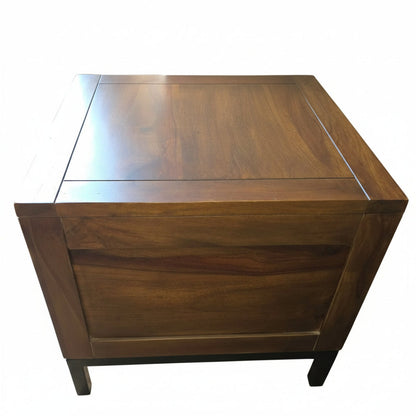 Crate & Barrel Tucker Trunk Side Table | 3 Hidden Storage Compartments + Tray | 21" Square
