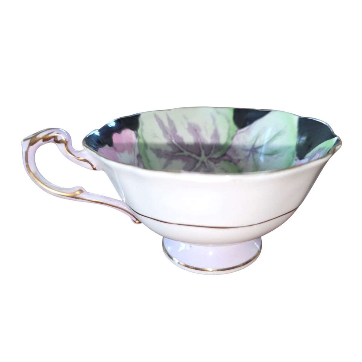 Vintage Paragon Double Warrant Cabbage Rose Teacup | Pink & Black Art Nouveau