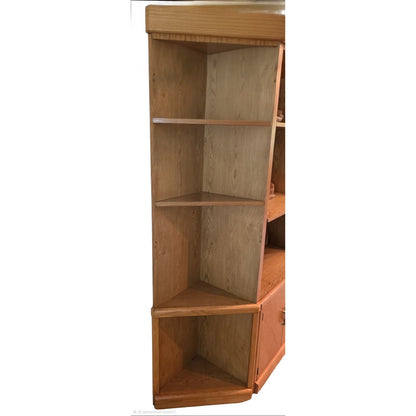 4-Piece Modular Wood Bookcase Unit | Corner & Center Shelves | 74" Tall
