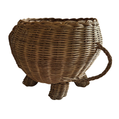 Vintage Wicker Elephant Basket Storage Planter