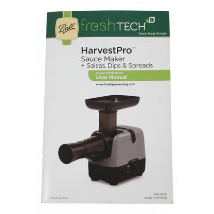 Ball FreshTech Harvest Pro Sauce Maker | Model FTHP-16-03 | Electric Sauce & Salsa Maker