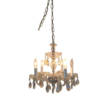Vintage Swag Glass Chandelier | Light-Refracting Elegance