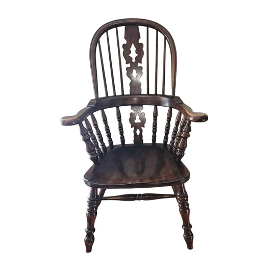 Vintage Barnard & Simonds Windsor Chair | Solid Wood | Rochester, NY | 44" Tall