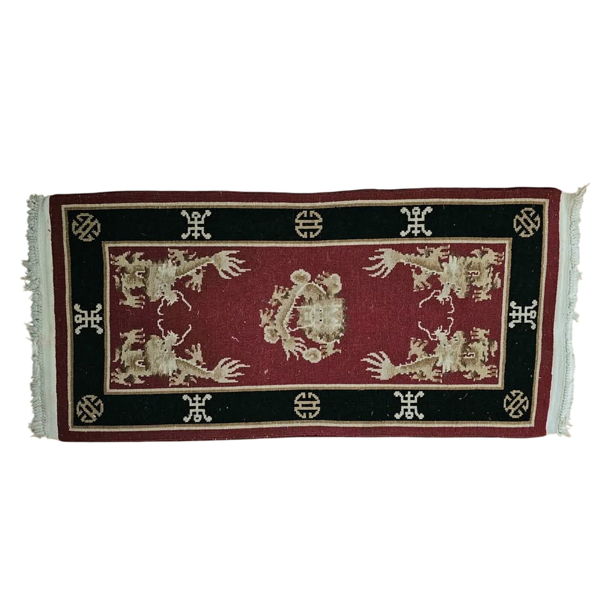 Black, Gold and Red Asian Style Dragon Runner