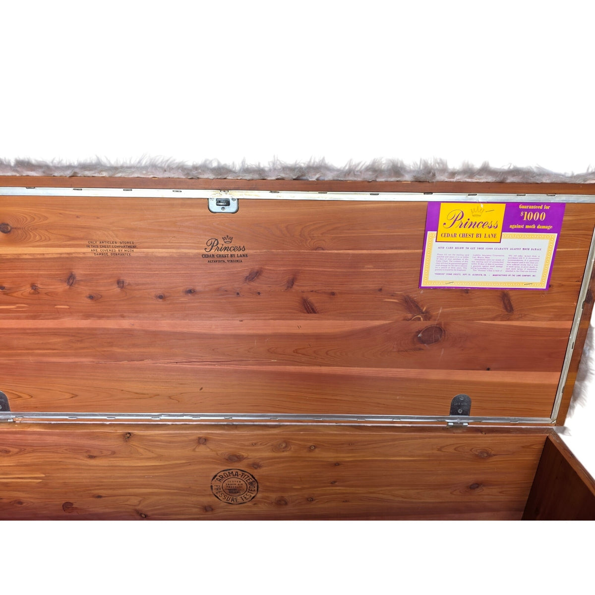 1960s Princess by Lane Upcycled Pink Cedar Chest with Furry Top