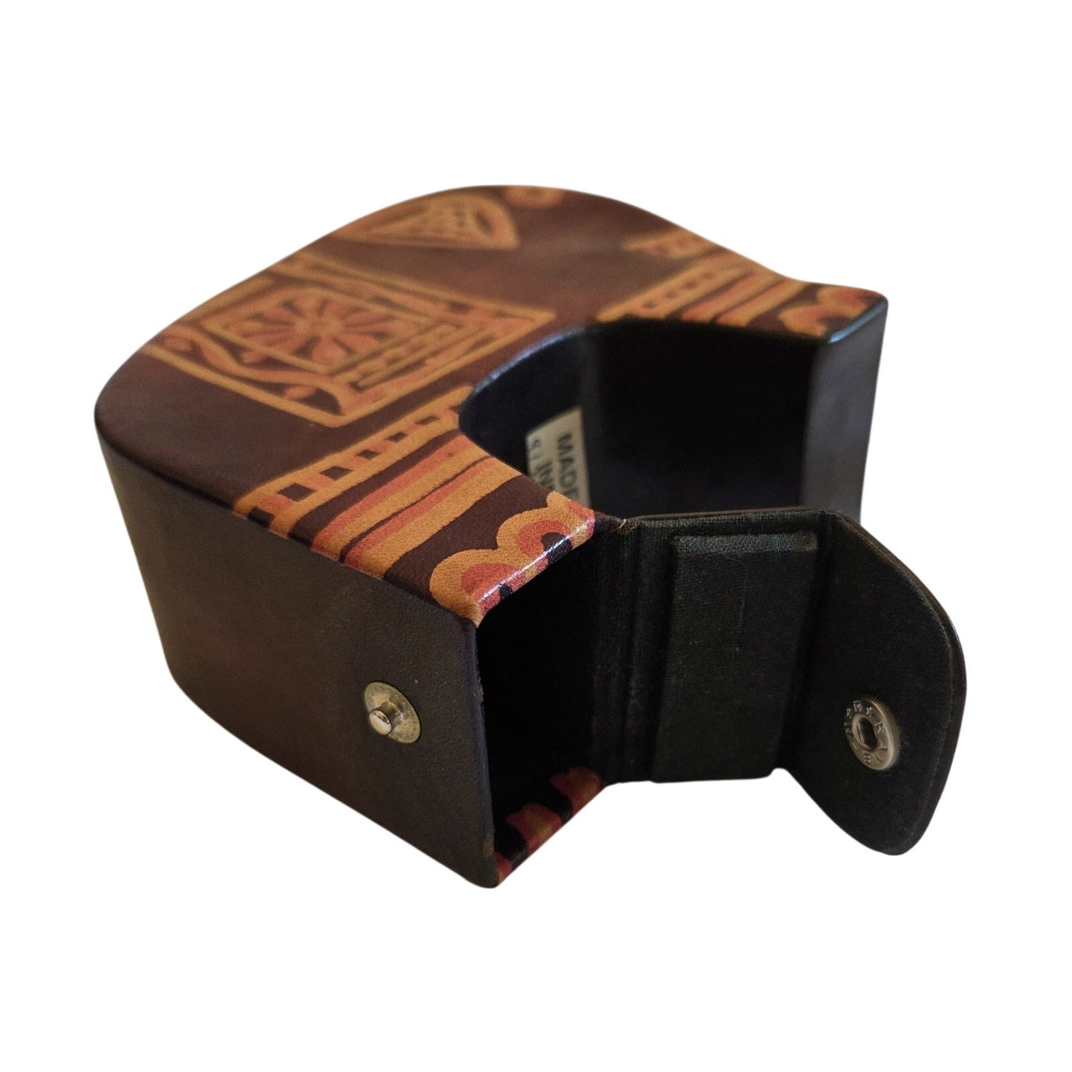 Leather Elephant Shaped Coin Bank Colorful Mix Brown, Reddish, Orange India
