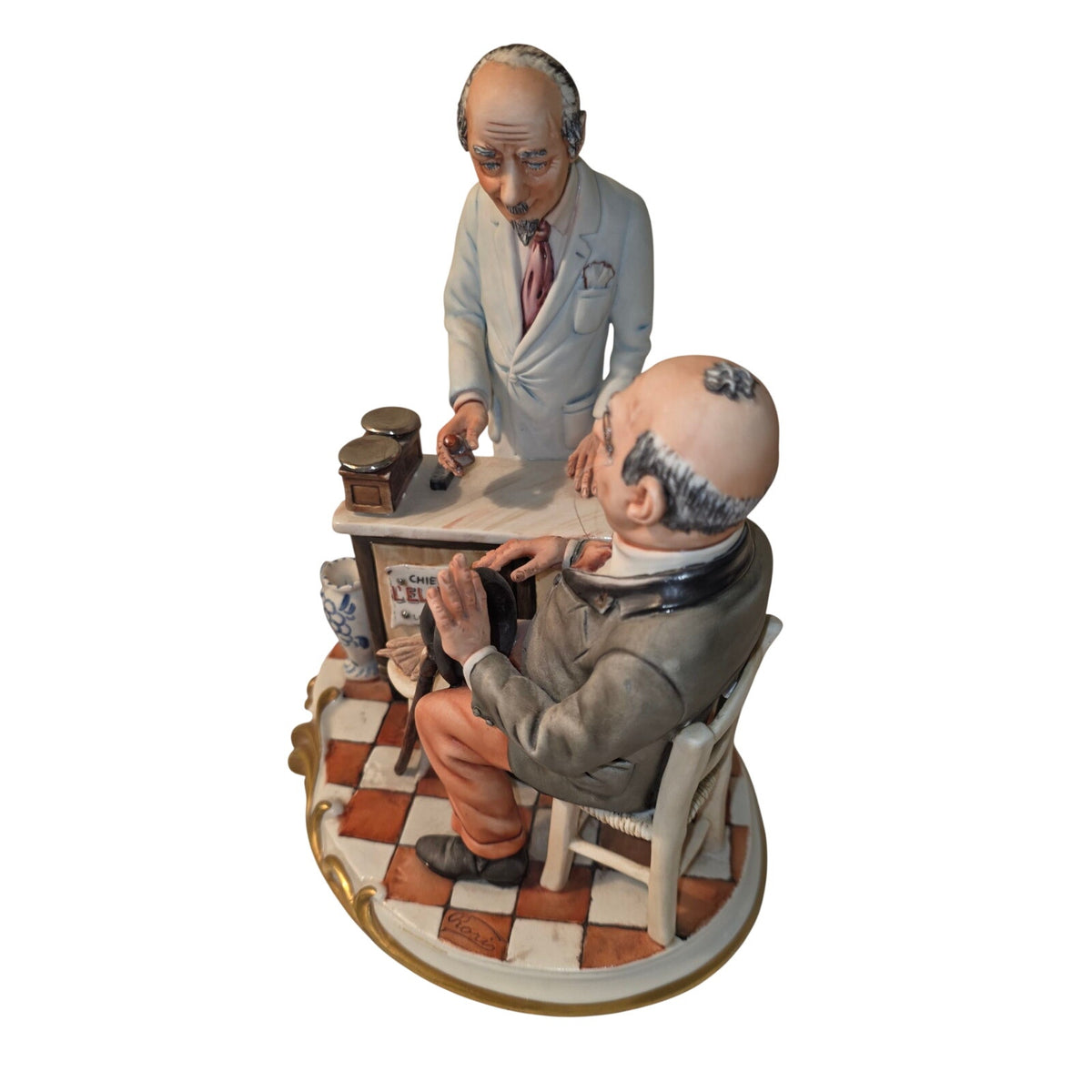 Capodimonte Porcelain Pharmacist Figurine | Murano, Italy c.1970s | Original Gifting Letter Included