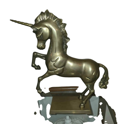 Large Vintage Brass Unicorn Figure | 17" Decorative Sculpture