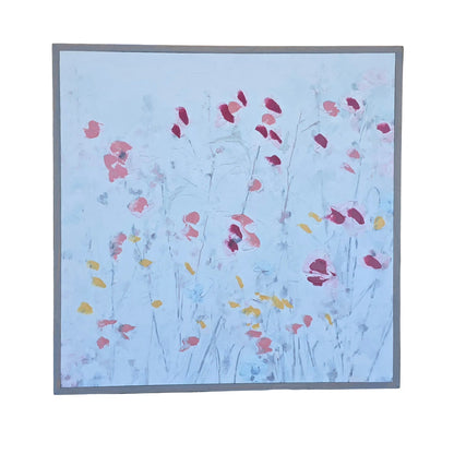 Abstract Floral Wall Art | Bold Colorful Multi-Tone | 25" Square