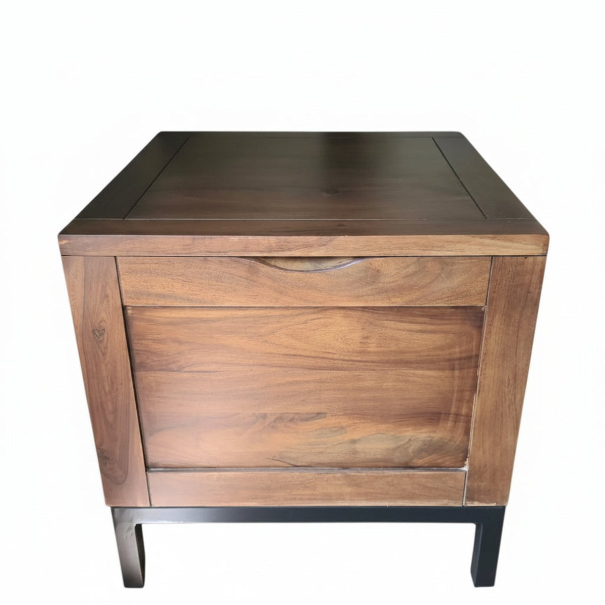 Crate & Barrel Tucker Trunk Side Table | 3 Hidden Storage Compartments + Tray | 21" Square