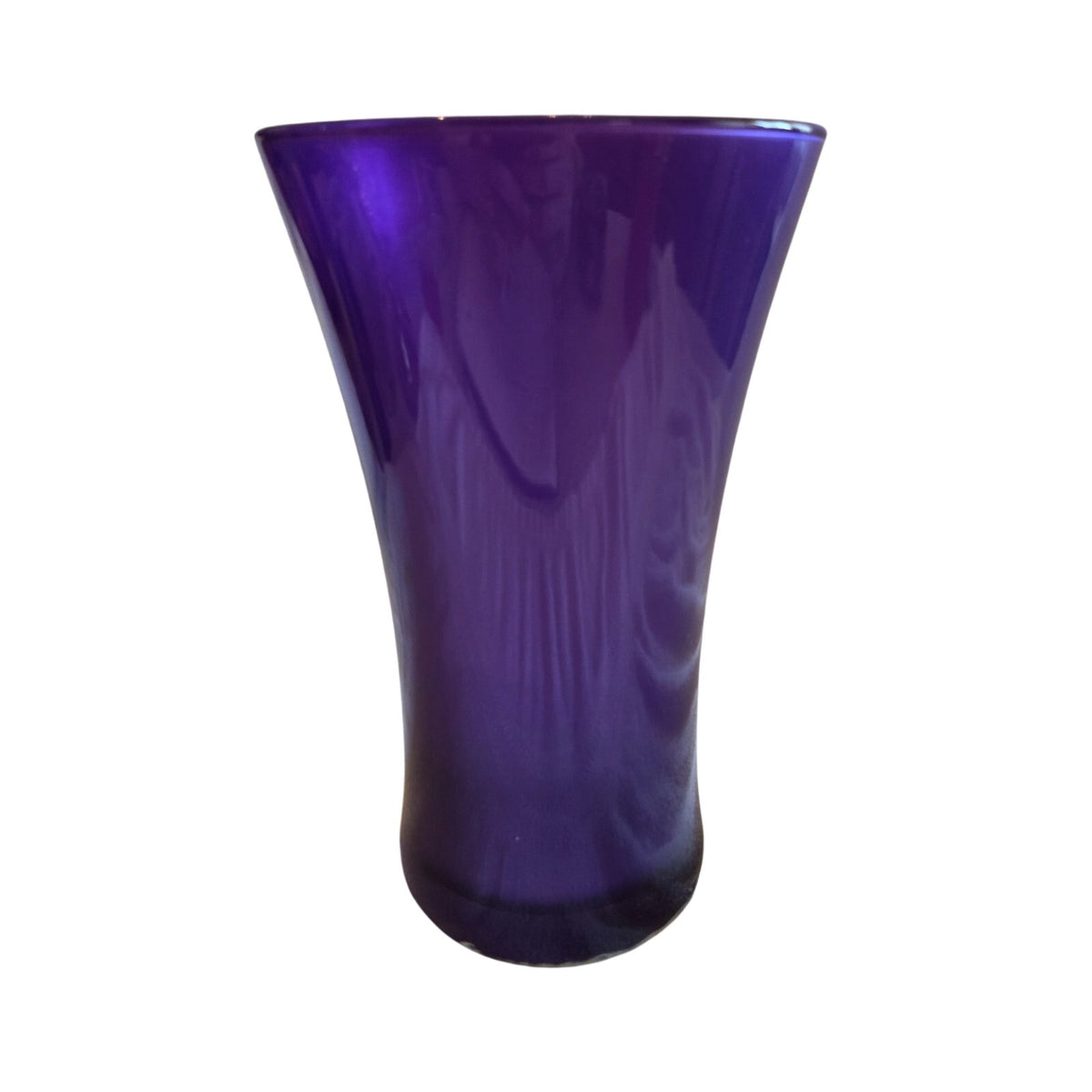 Elegant Purple Glass Vase, Solid Pattern, Tall Flared Design