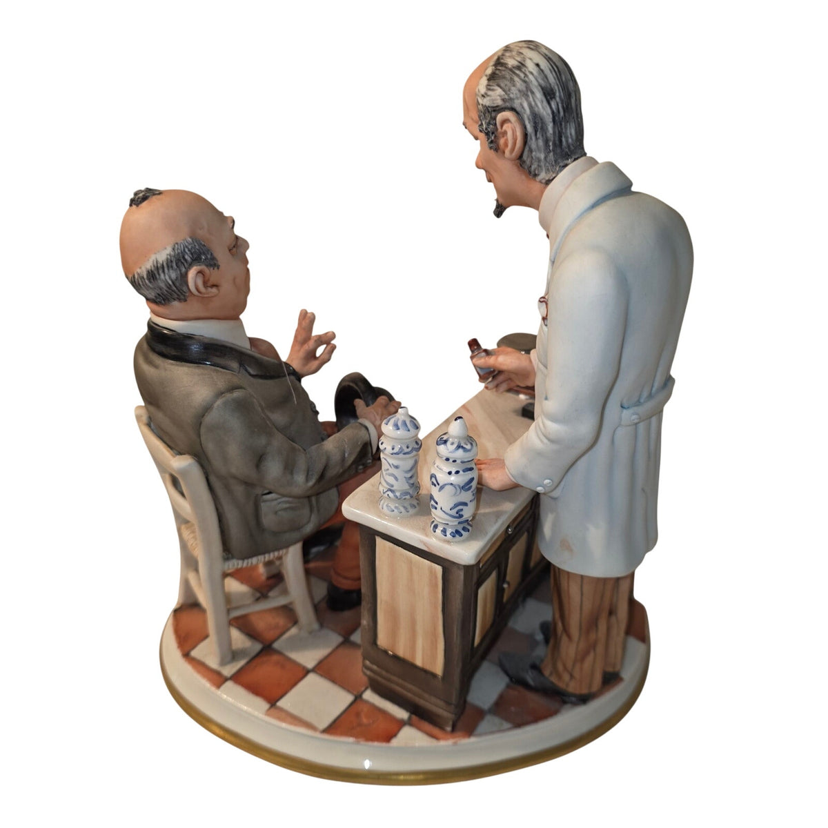 Capodimonte Porcelain Pharmacist Figurine | Murano, Italy c.1970s | Original Gifting Letter Included
