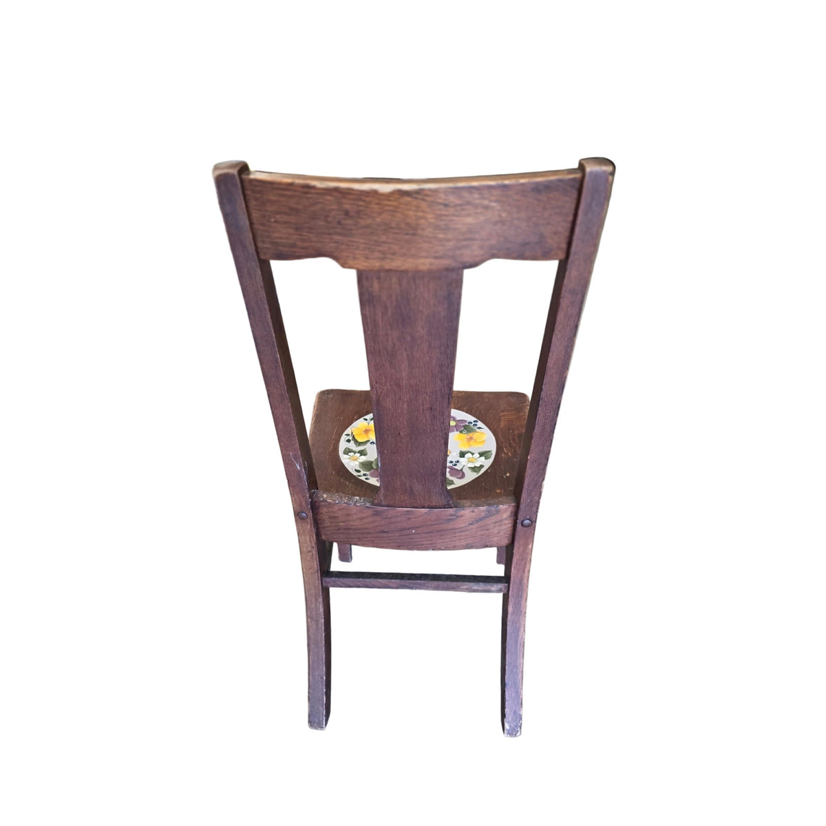 Solid Wood Hand-Painted Floral Accent Chair | One-of-a-Kind Artisan Art | 17.5" x 34" Tall