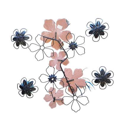 5 Piece Set Metal Flowers Wall Decor