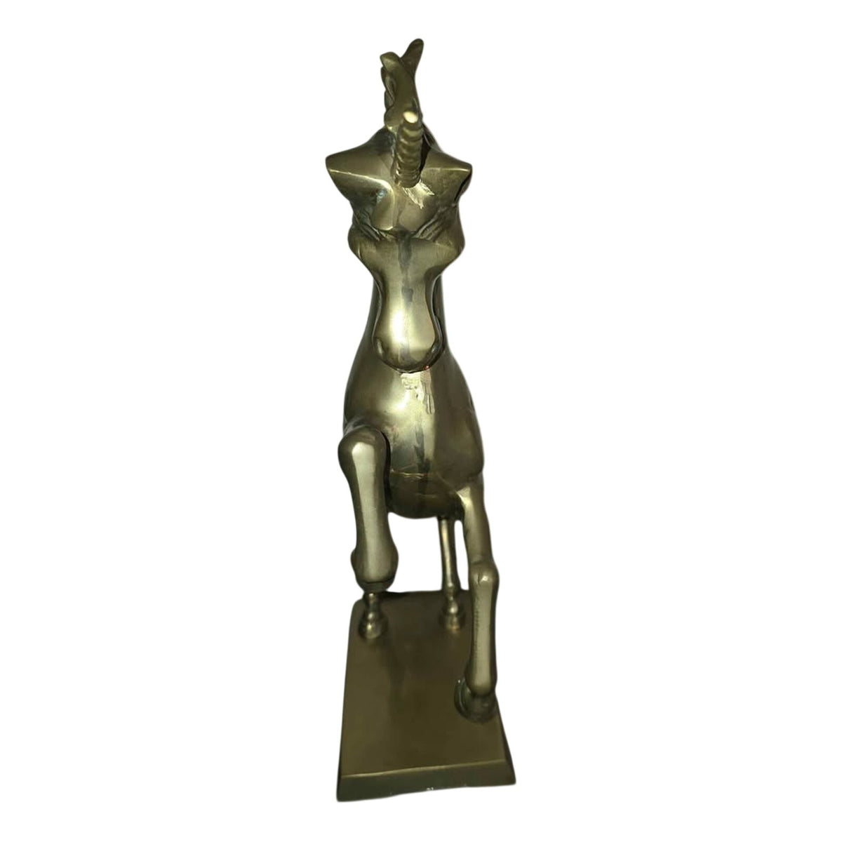 Large Vintage Brass Unicorn Figure | 17" Decorative Sculpture
