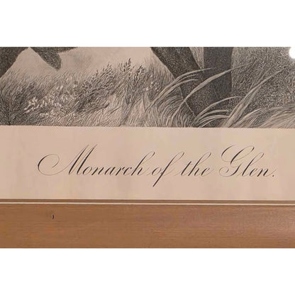 Antique Monarch of the Glen Engraving | Hartford Insurance Co. c.1890 | 30.5" x 30.25"