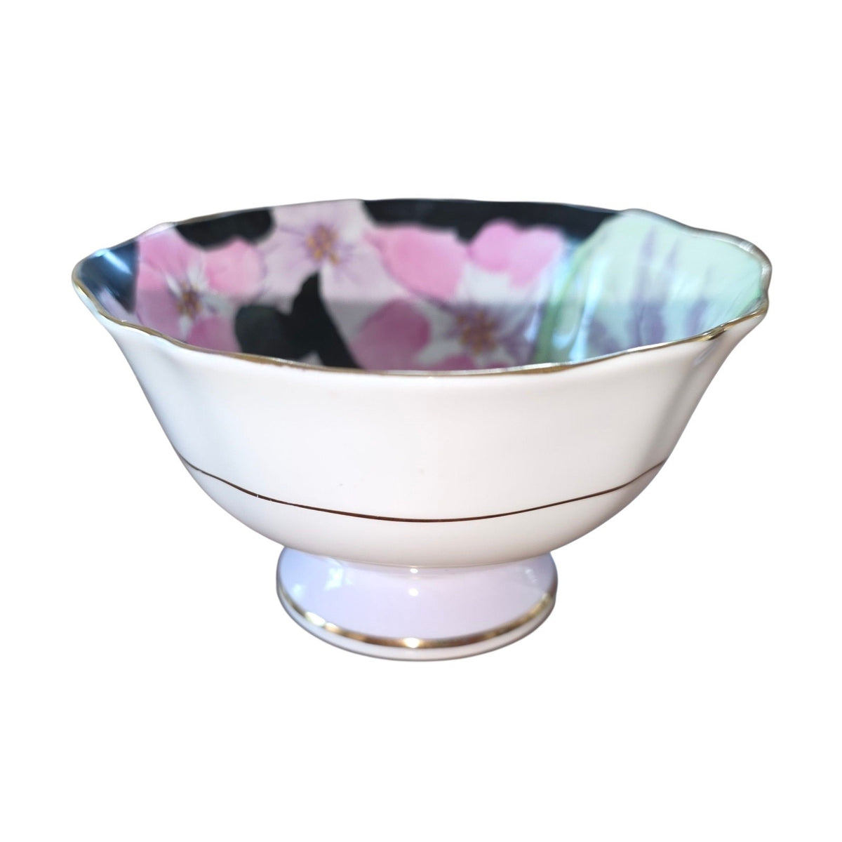 Vintage Paragon Double Warrant Cabbage Rose Teacup | Pink & Black Art Nouveau