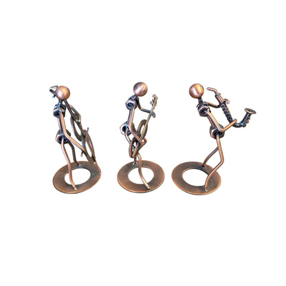 Set of 3 Nuts & Bolts Musical Figurines | Handmade Upcycled Metal Art | ~6" Tall