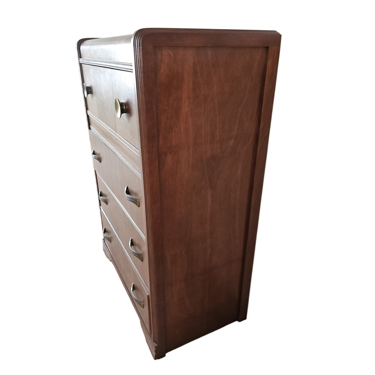 Vintage Huntingburg Furniture Art Deco Waterfall Chest of Drawers | MCM | 33" x 45" Tall