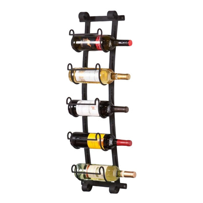 Ancona Wall-Mounted Dark Iron Wine Rack