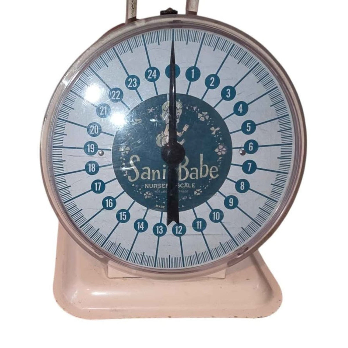 Vintage Pink Sanibaby Nursery Scale | Mid-Century Baby Scale | Retro Nursery Décor