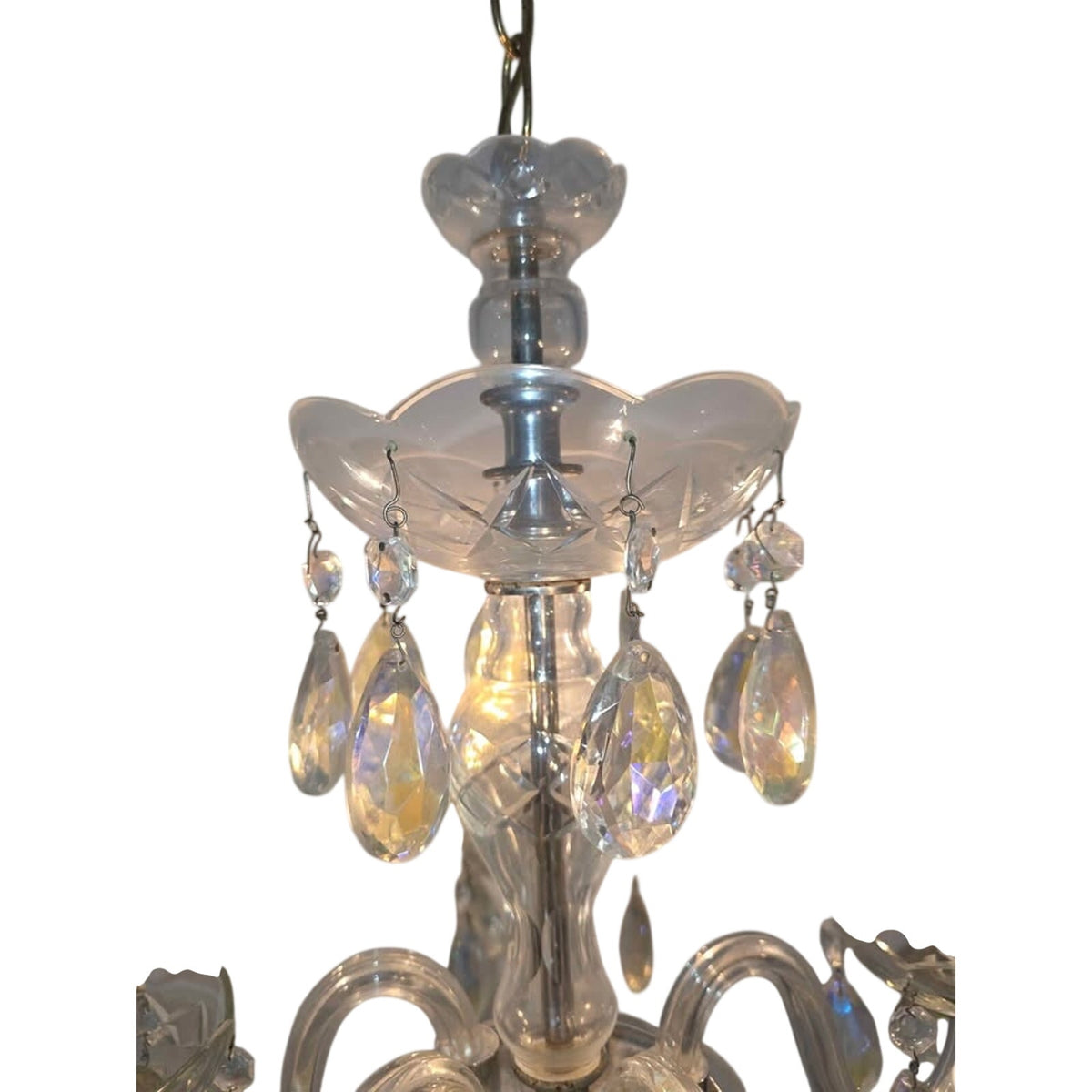 Vintage Swag Glass Chandelier | Light-Refracting Elegance