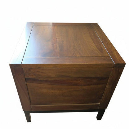 Crate & Barrel Tucker Trunk Side Table | 3 Hidden Storage Compartments + Tray | 21" Square