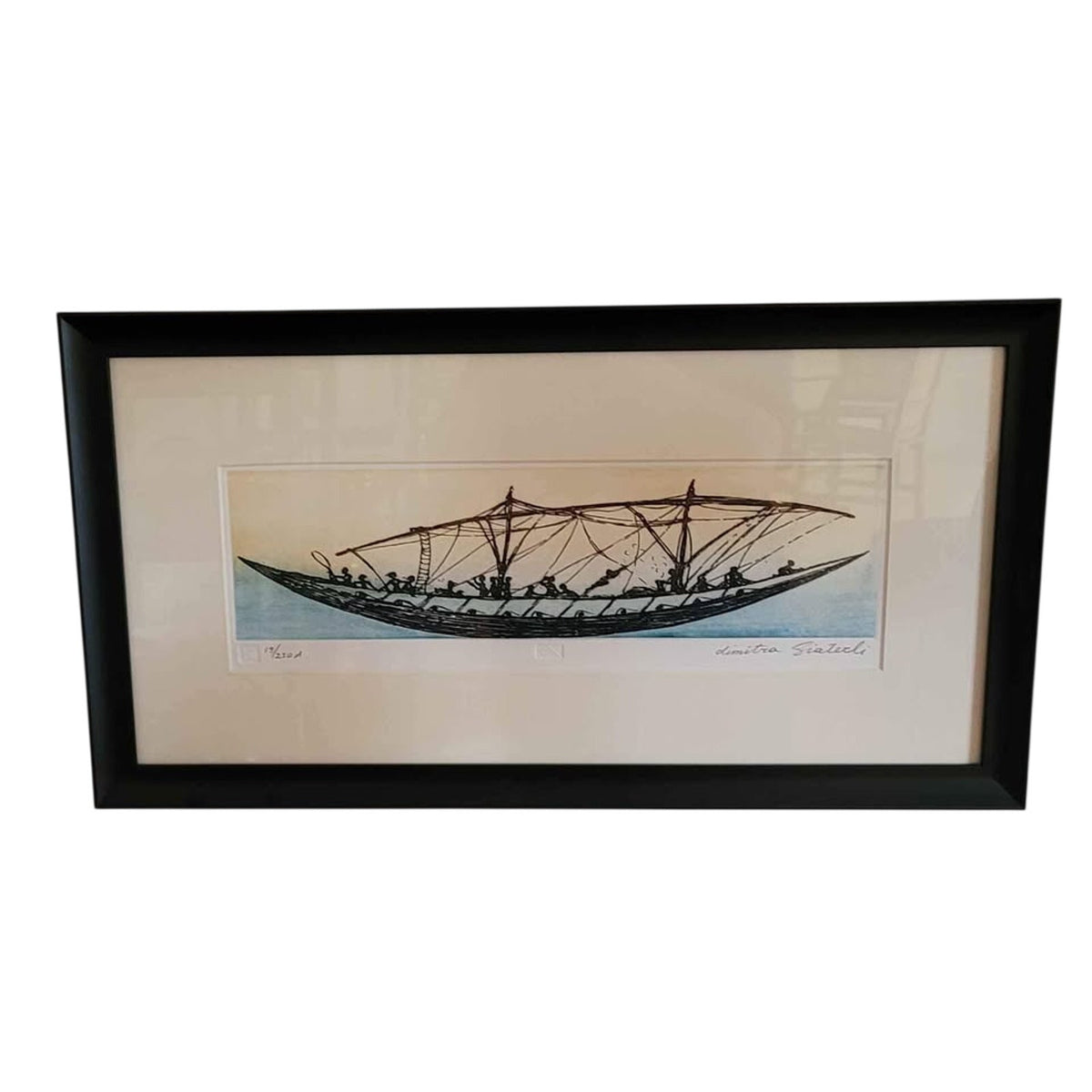 Dimitra Siaterli Limited Edition Ship Painting | Greek Artist | 25.25" x 13.5"